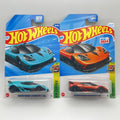 Hot Wheels Gordon Murray T.50s orange and teal lot of 2