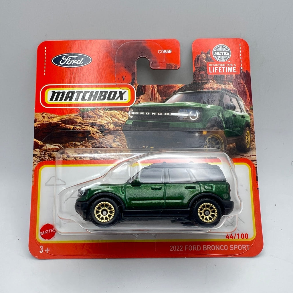 Matchbox 2022 Ford Bronco Sport Green 44/100 Short Card 1:64 Diecast
