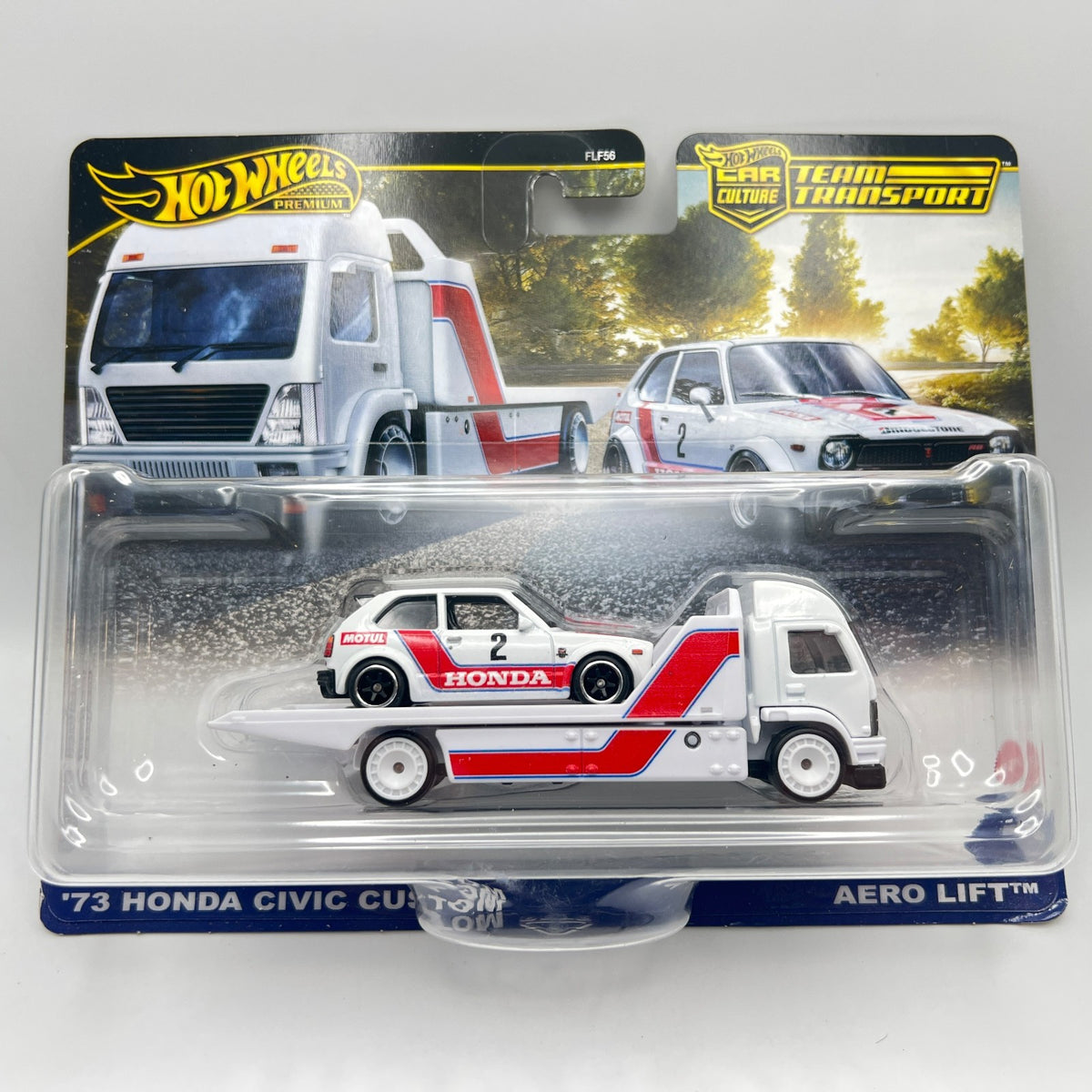 Hot Wheels Team Transport 73 Honda Civic Custom Aero Lift Motul