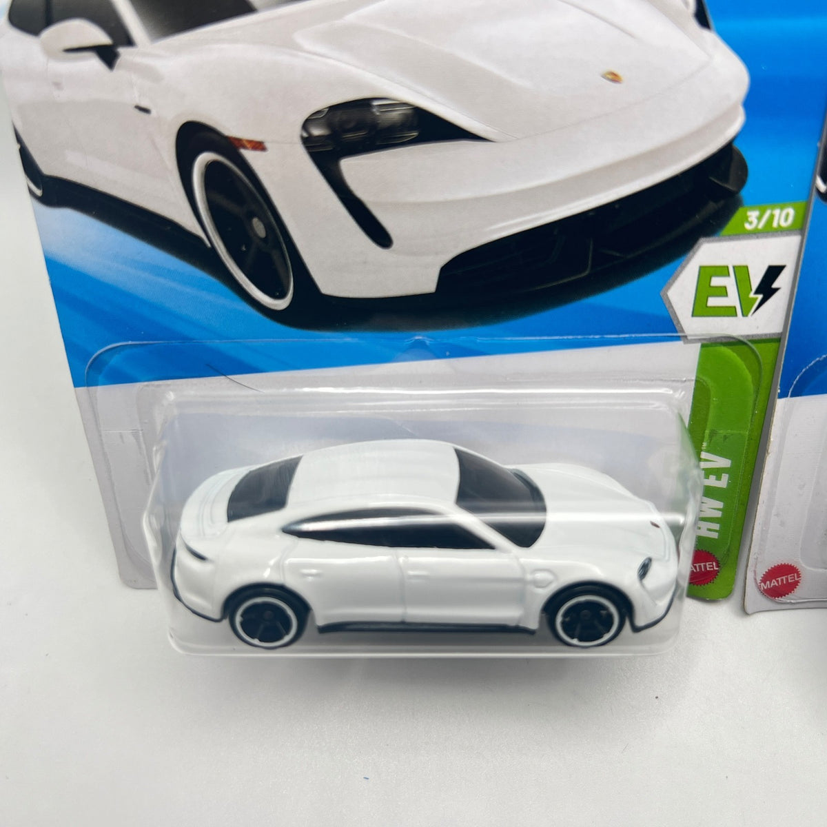Lot Of 2 Hot Wheels Porsche Taycan Turbo S Green & White