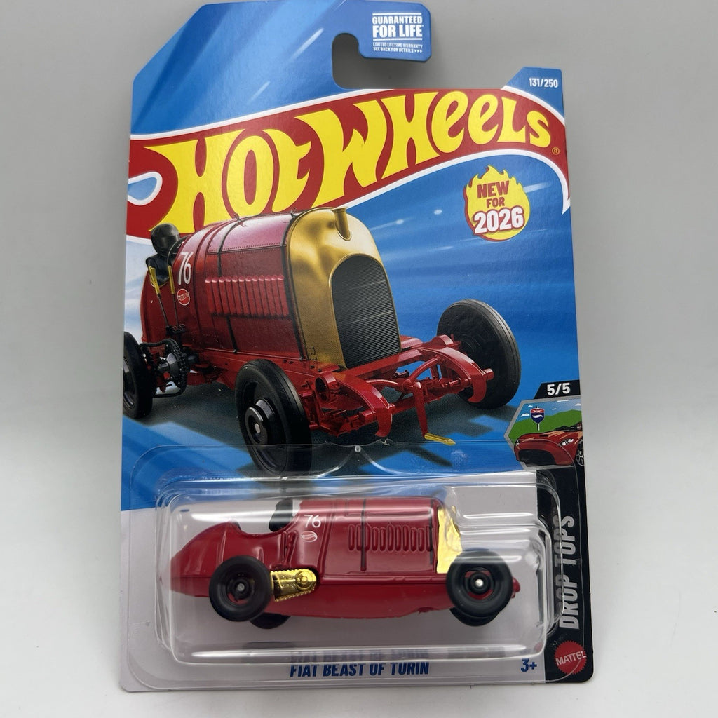 Hot Wheels 2026 Fiat Beast Of Turin Red 5/5 Drop Tops 131/250