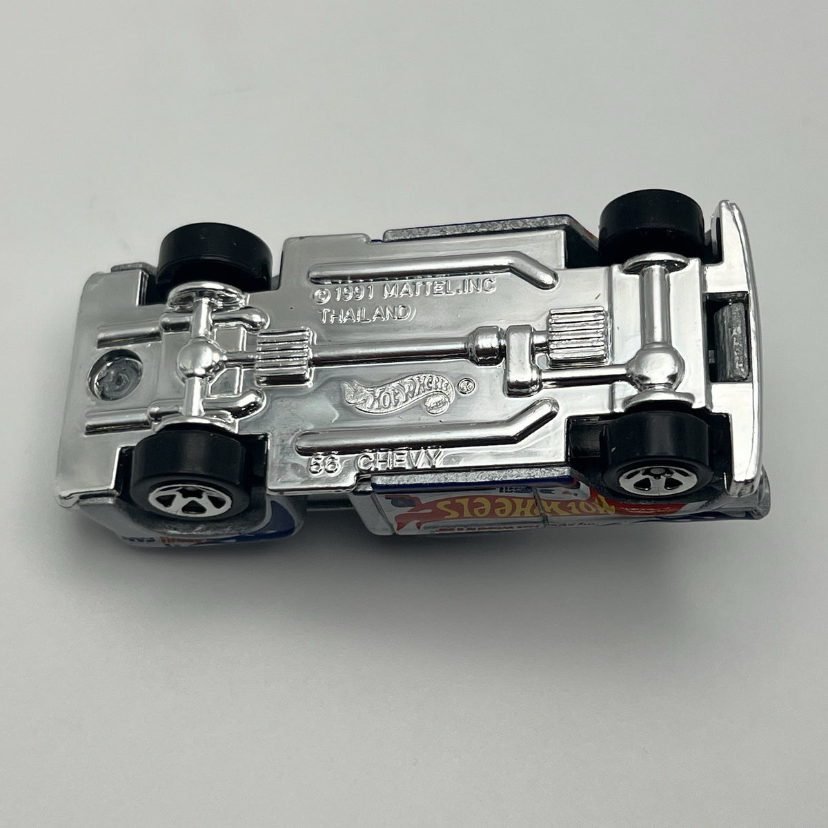 1991 Hotwheels '56 Chevy FLASHSIDER pickup Truck Silver 5sp Chrome Wheels #899