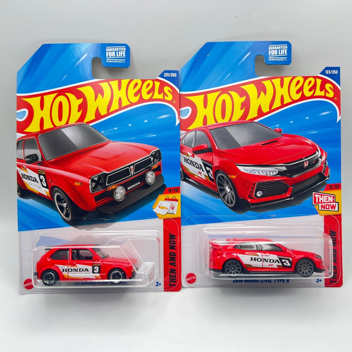 Hot Wheels Honda Civic Then and Now Lot of 2 73 Custom 2018 Type R