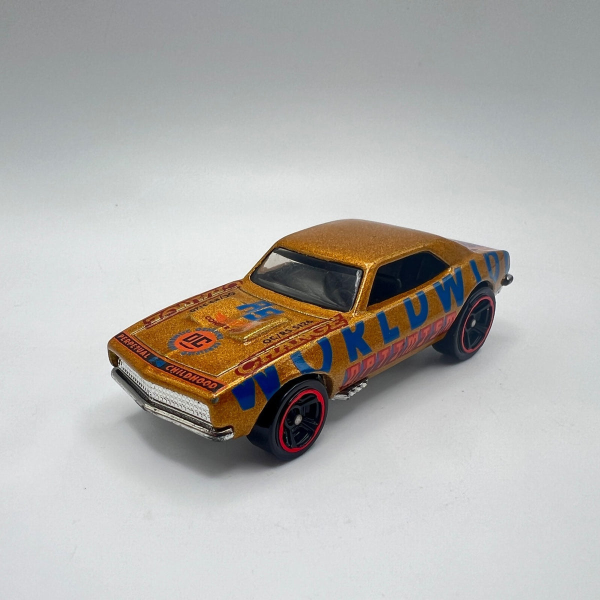 Hot Wheels '67 Camaro Gold Worldwide #25 Red Line Wheels LOOSE 1/64