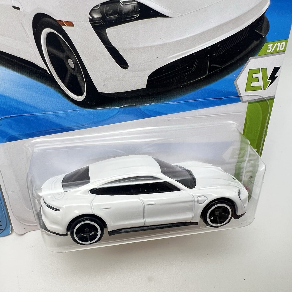 Lot Of 2 Hot Wheels Porsche Taycan Turbo S Green & White