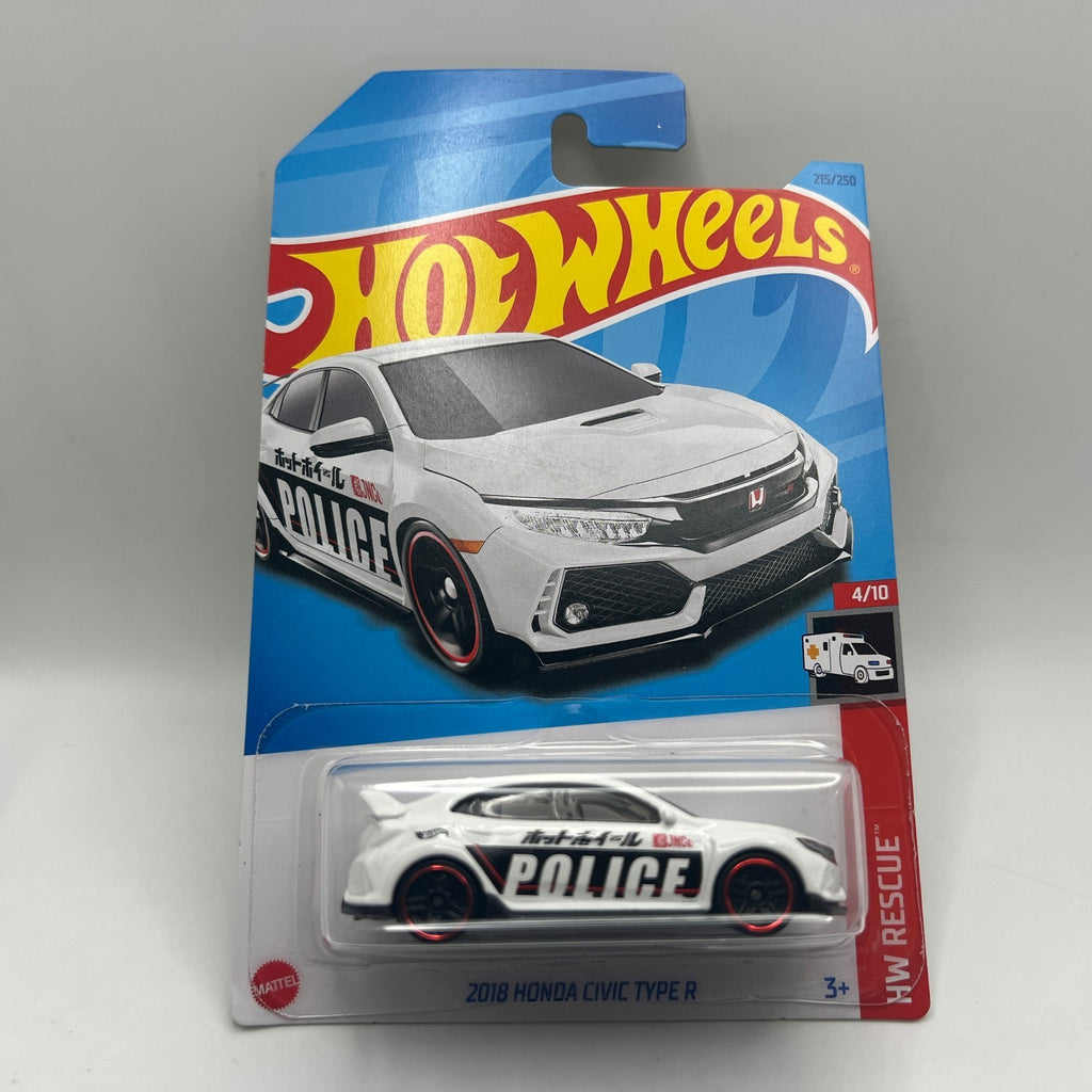 Hot Wheels 2018 Honda Civic Type R Lot of 3 White Police Blue 1:64