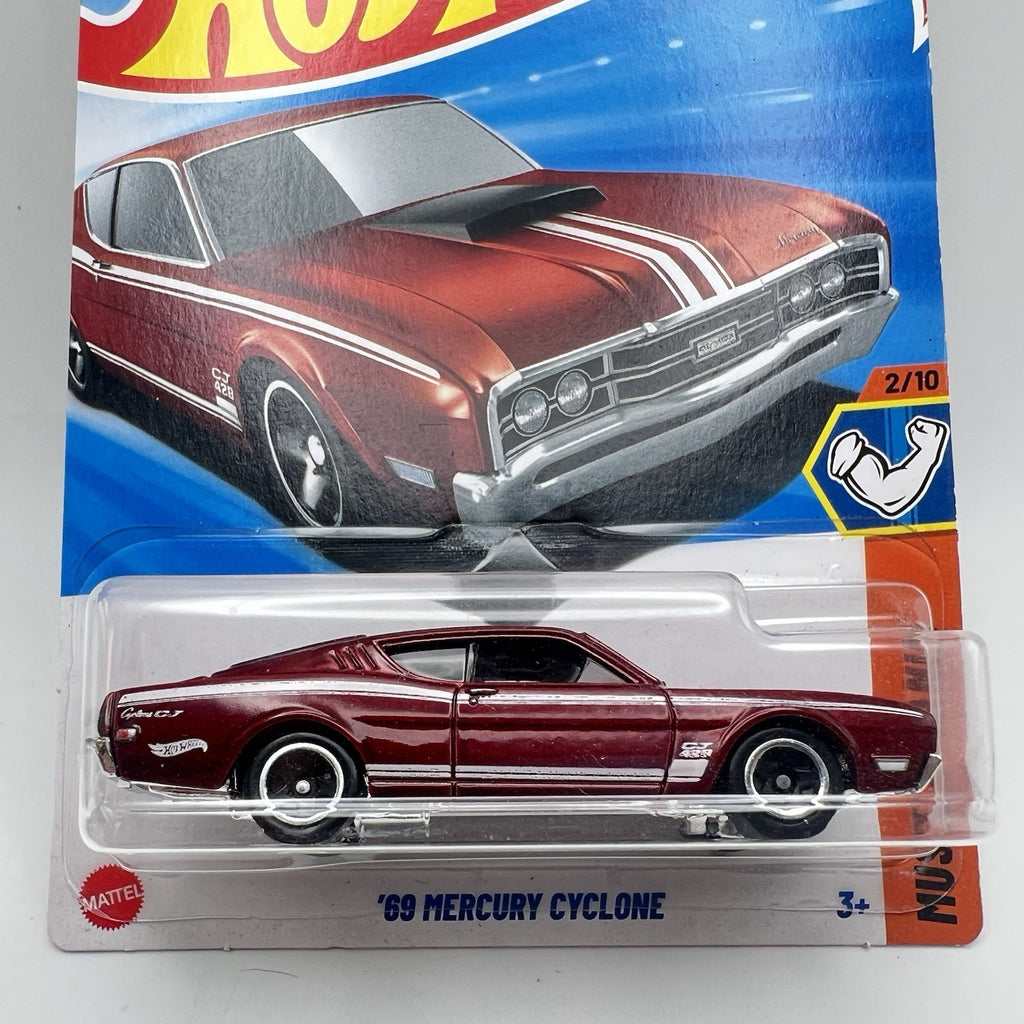 HOT WHEELS 2025 '69 MERCURY CYCLONE METALFLAKE RED 165/250 MUSCLE MANIA