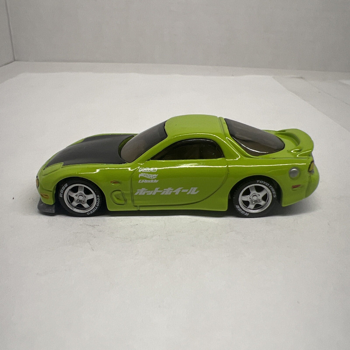 2018 Hot Wheels #141 Nightburnerz 4/10 '95 MAZDA RX-7 Green W Real Riders