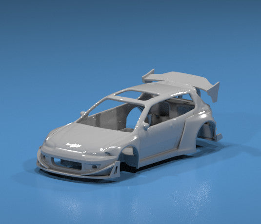 Pandem Style Wide Body Kit for Hot Wheels Honda Civic EG Hatchback - Resin