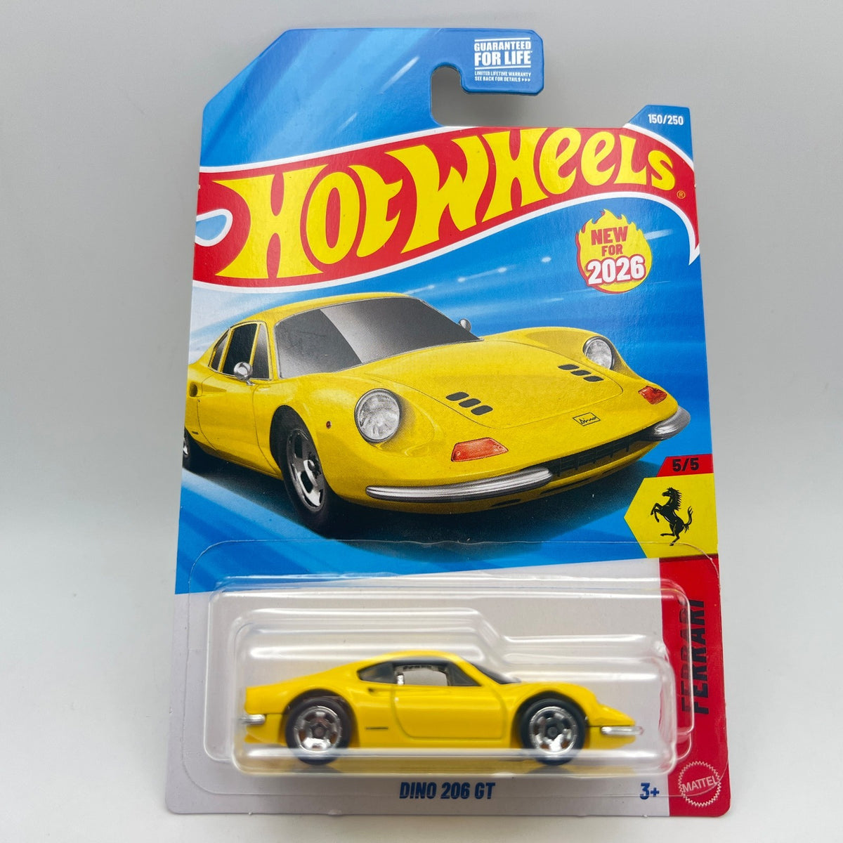 Hot Wheels Ferrari Dino 206 GT Yellow 150/250 Ferrari 5/5 2026