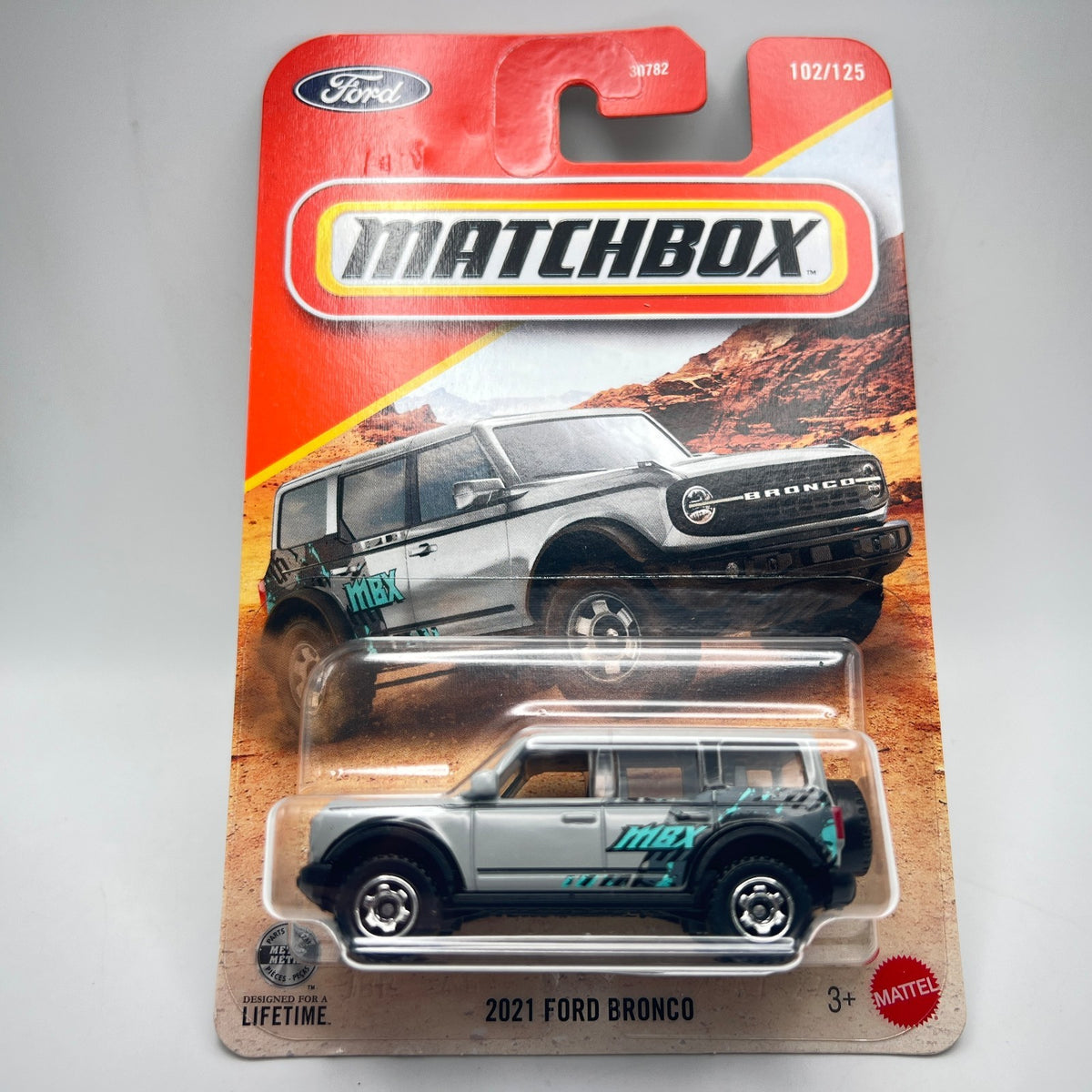 Matchbox 2021 Ford Bronco Grey White MBX Graphics 102/125 2026 Mainline 1:64