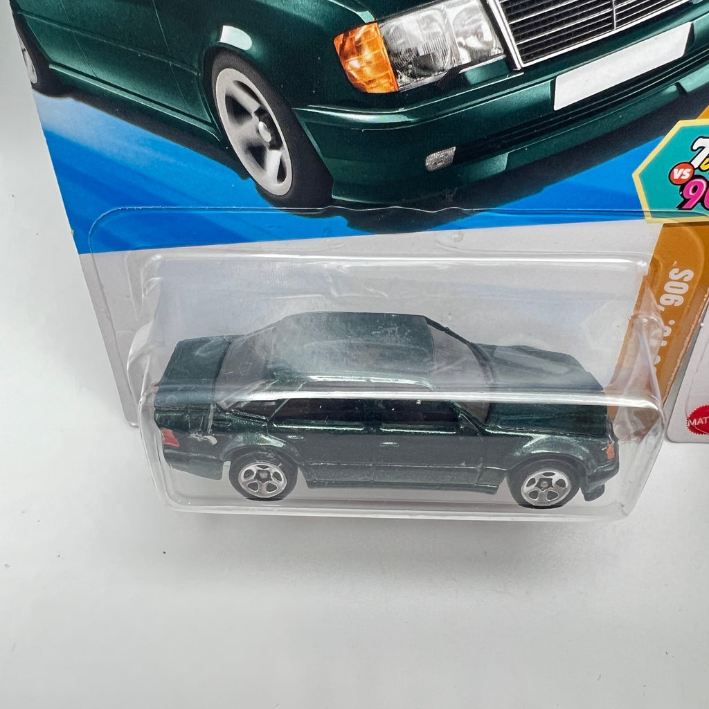 Hot Wheels Mercedes-Benz 500 E Lot of 2 Green 70s vs 90s & Red Factory Fresh
