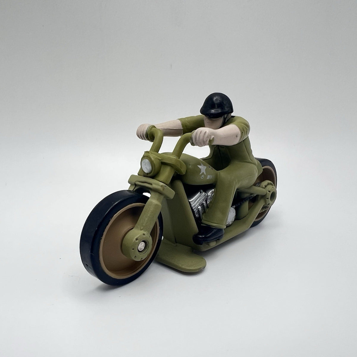 Hot Wheels 2008 Diecast Rodzilla Olive Green US Army Military Motorcycle Rare VG