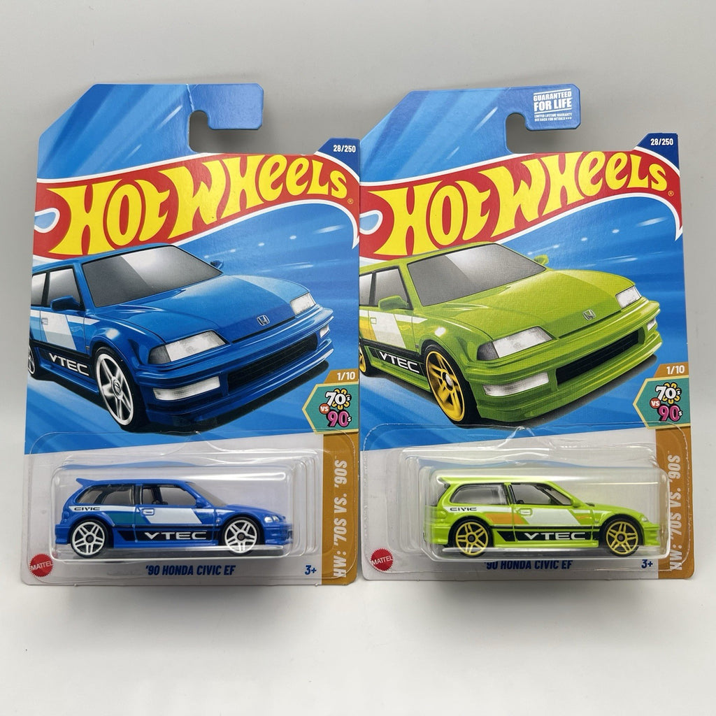 2025 Hot Wheels Honda Civic EF Lot of 2 Blue + Green