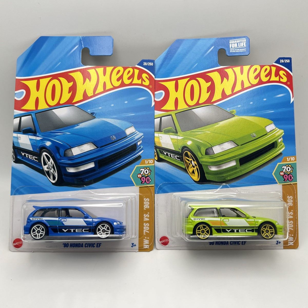 2025 Hot Wheels Honda Civic EF Lot of 2 Blue + Green