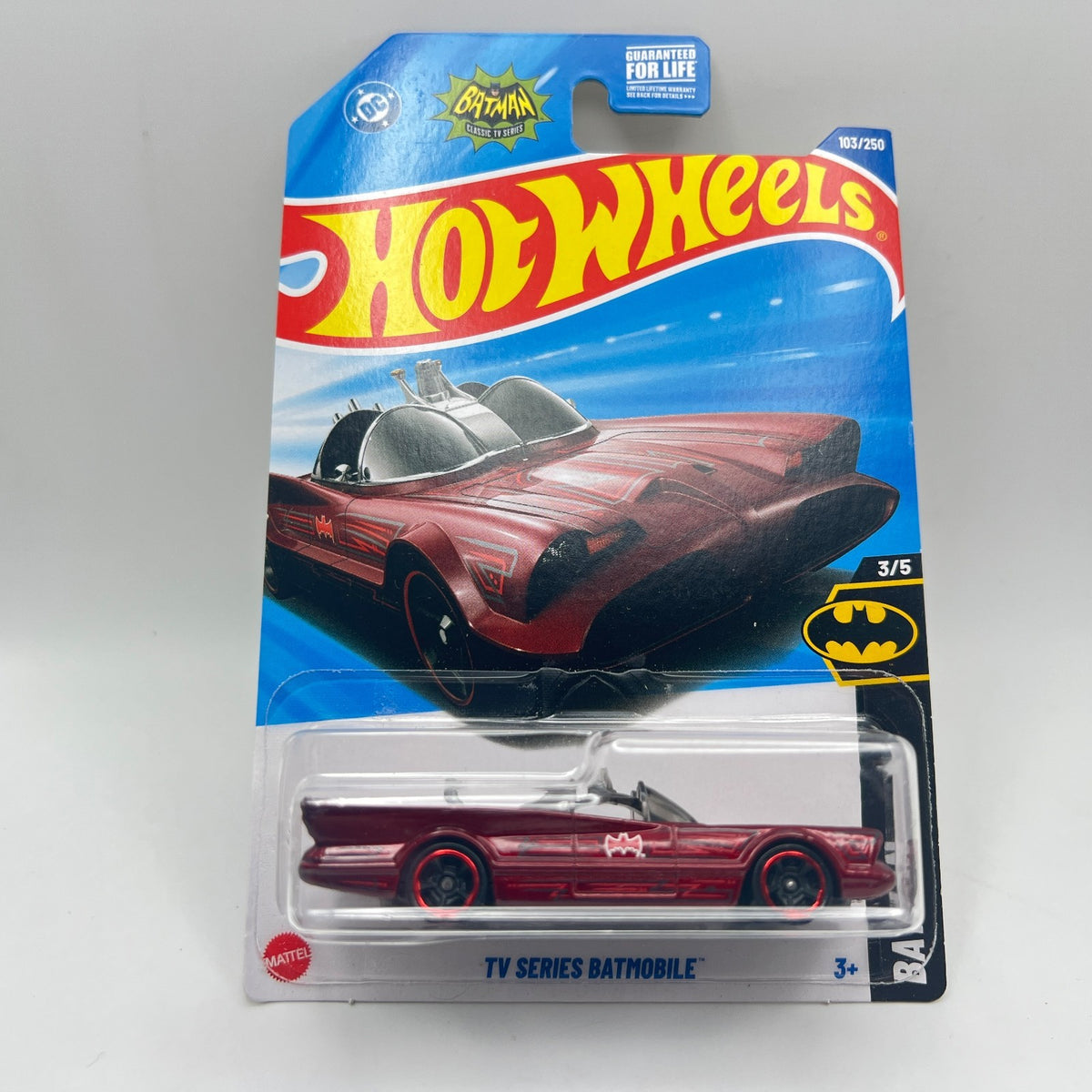 Hot Wheels TV Series Batmobile 103/250 Batman 3/5 Dark Red DC 1:64