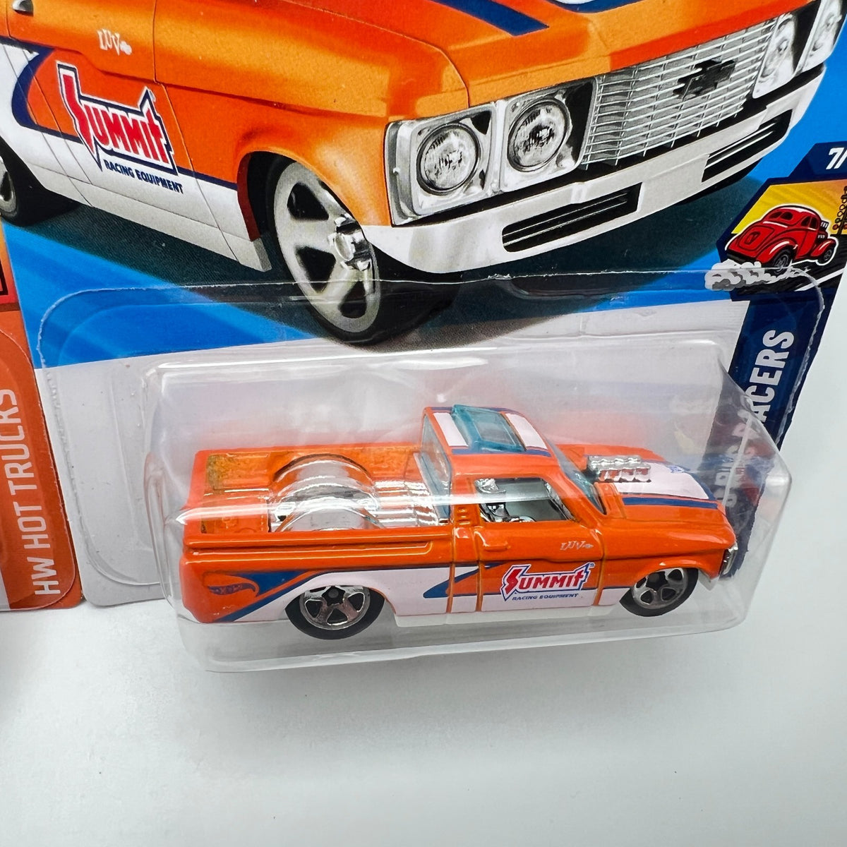 Hot Wheels Custom 72 Chevy LUV Lot of 2 Green Hot Trucks & Orange Drag Racers