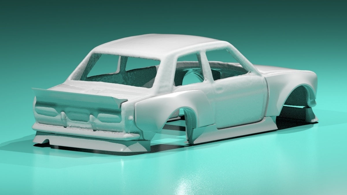 BN Sport Style Wide Body Kit For Hot Wheels Datsun 510 Sedan - Resin