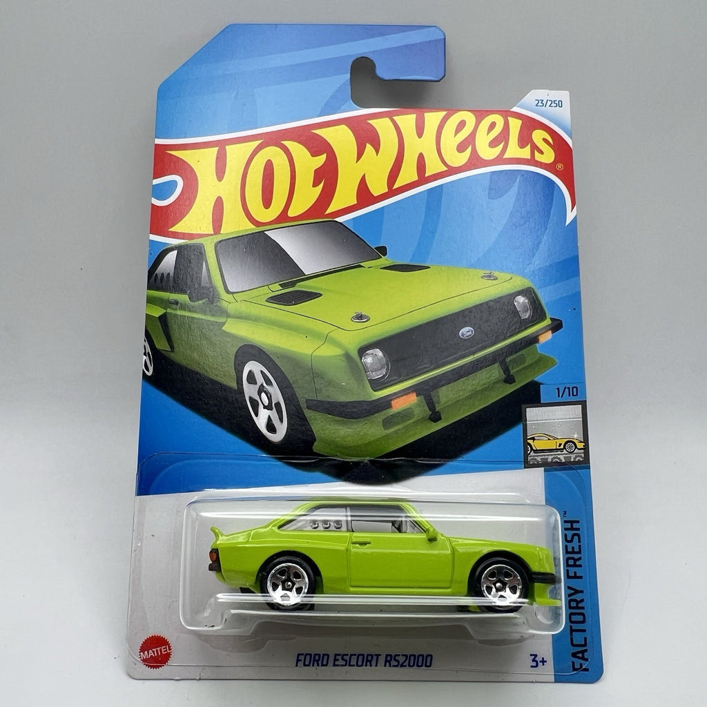2024 Hot Wheels Factory Fresh 1/10 Lime Green Ford Escort RS2000 #23 1:64 Scale