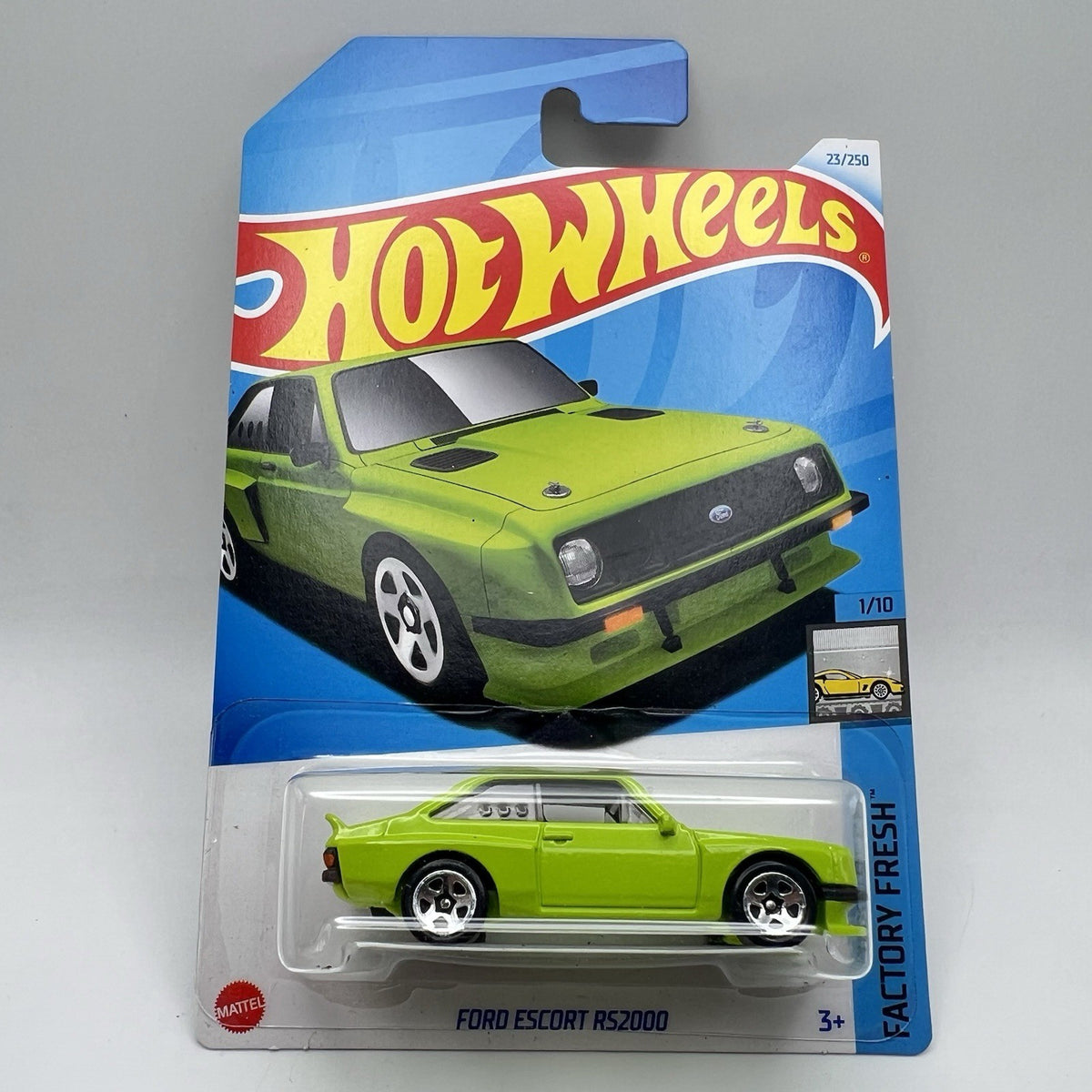 2024 Hot Wheels Factory Fresh 1/10 Lime Green Ford Escort RS2000 #23 1:64 Scale