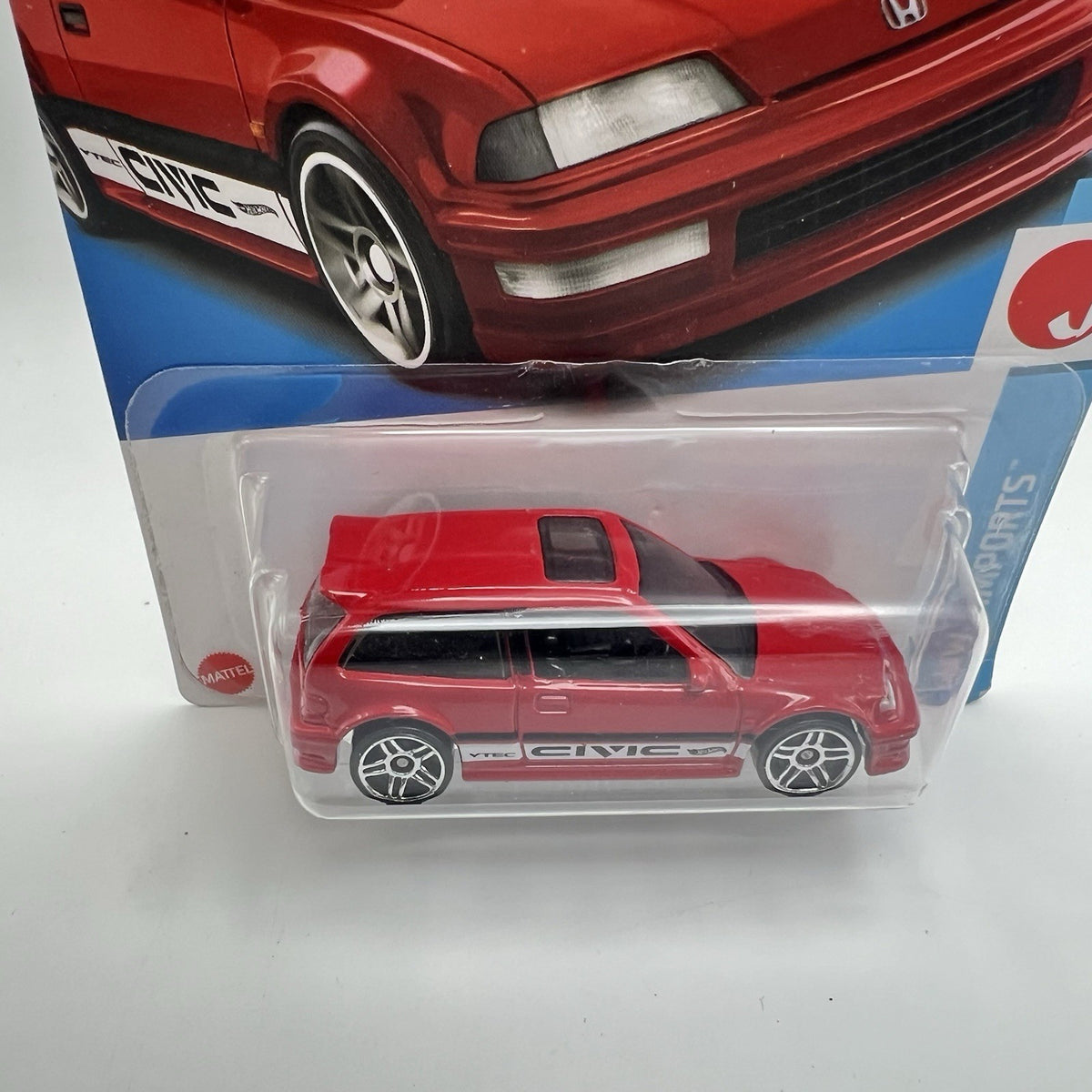 2024 Hot Wheels '90 Honda Civic EF (Red) 7/10 HW J-Imports 96/250