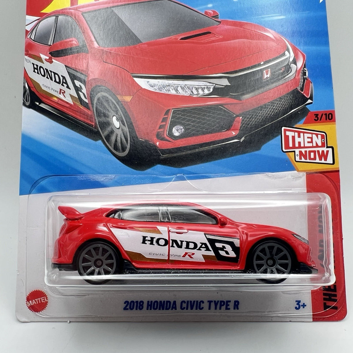 2025 Hot Wheels Red 2018 Honda Civic Type R 123/250 Then And Now 3/10