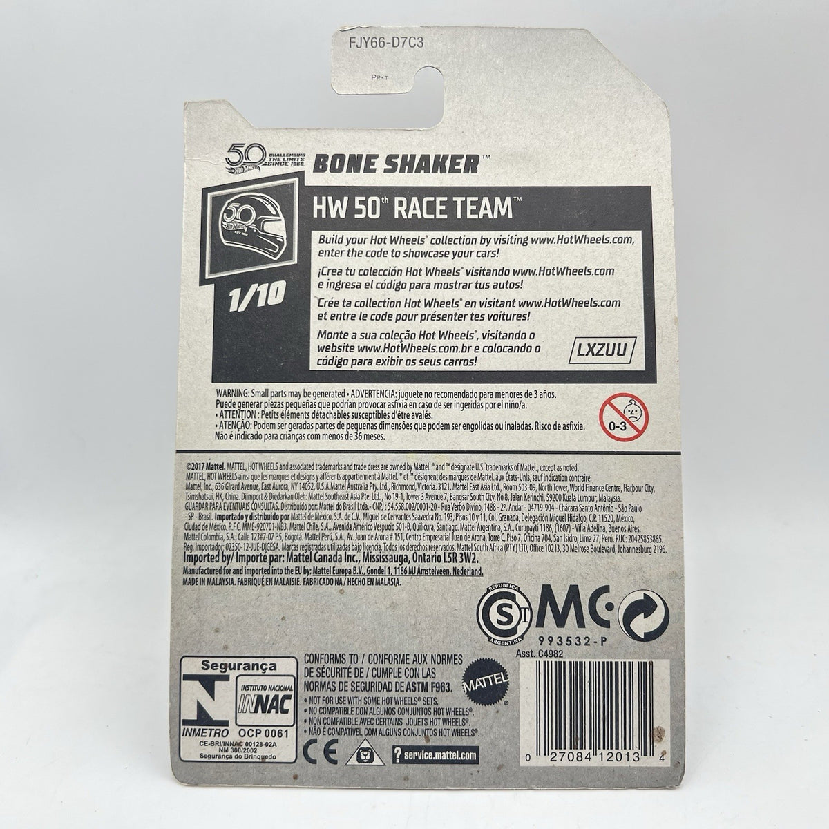 2017 Hot Wheels 50th Anniversary Bone Shaker 334/365 50th Race Team