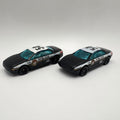Hot Wheels Lot of 2 Demolition Man Police Cruiser #54 Black LOOSE 1/64