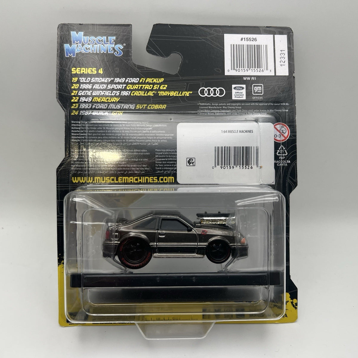 2023 MUSCLE MACHINES CAR LE ‘93 FORD MUSTANG SVT COBRA Smoke Black
