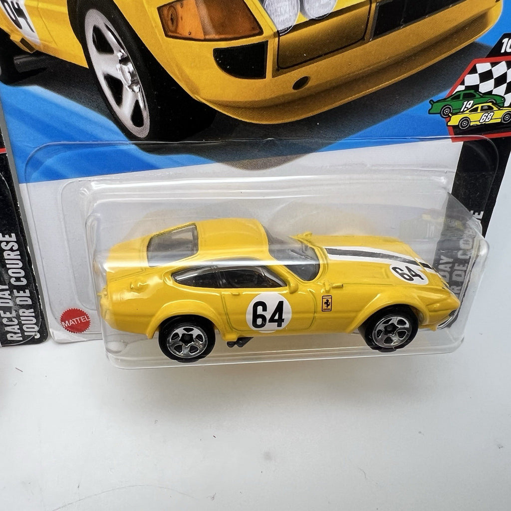 2025 Hot Wheels #222 Race Day FERRARI 365 gtB4 COMPETIZIONE Yellow & Red