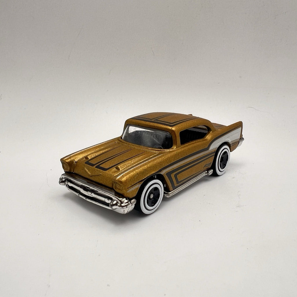 Hot Wheels Diecast '57 Chevy Chevrolet Bel Air 3/5 Gold w/ Black & White Loose
