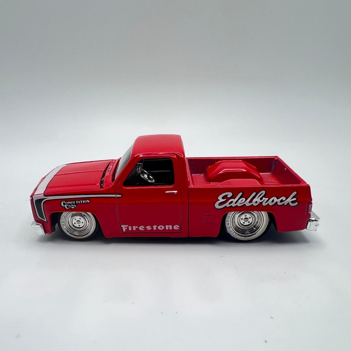 Maisto 1987 Chevy 1500 Red Edelbrock Firestone Opening Hood LOOSE 1/64
