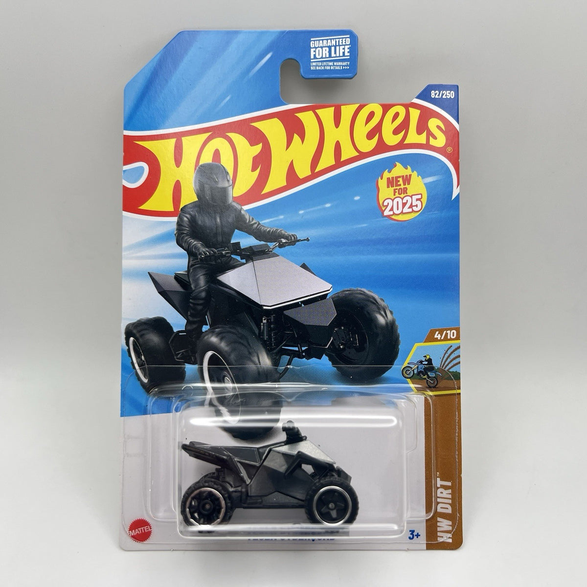 2025 Hot Wheels Tesla Cyberquad #82 Black HW Dirt Series 4/10 New Long Card