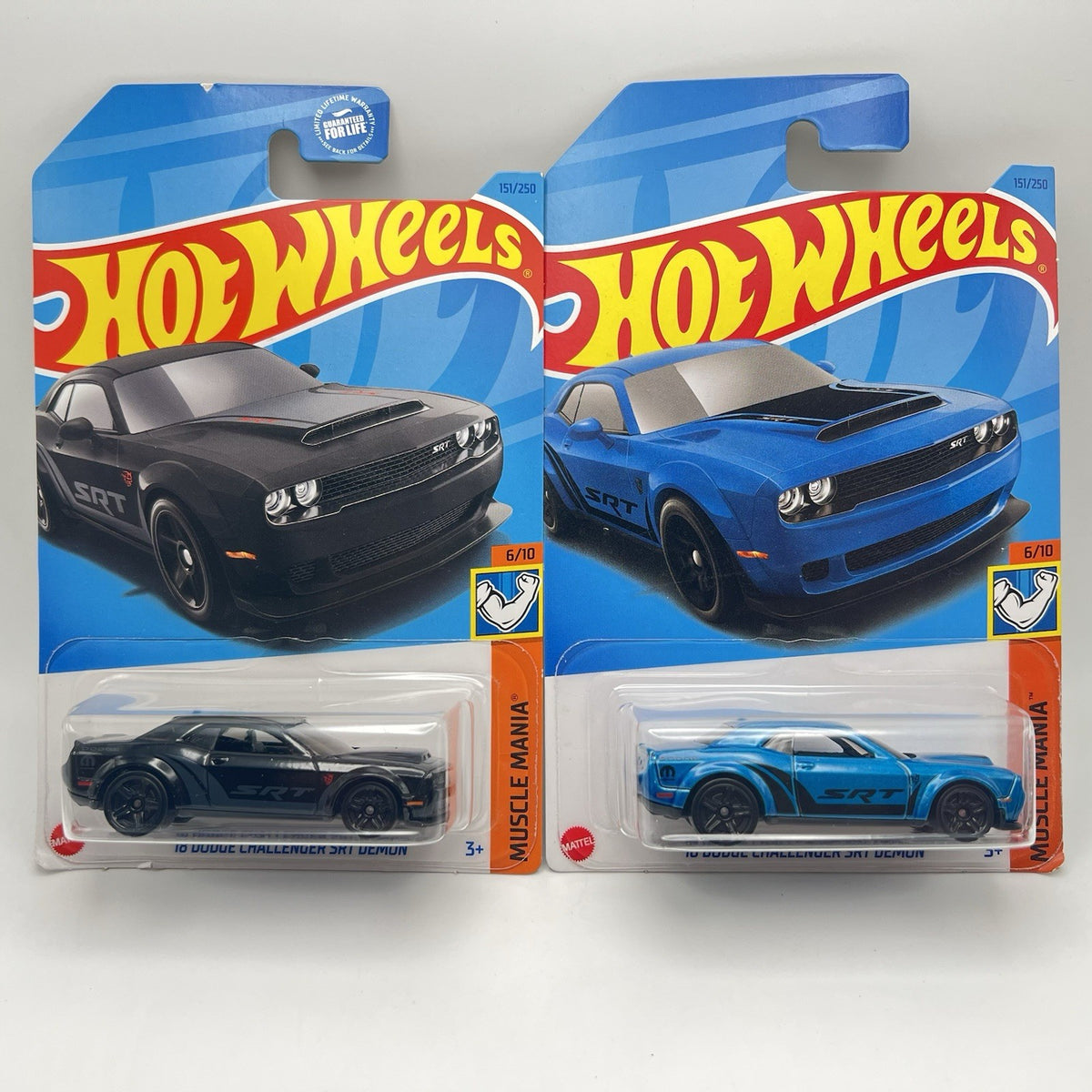 Hot Wheels Dodge Challenger SRT8 Demon bundle of 2! Black and blue versions