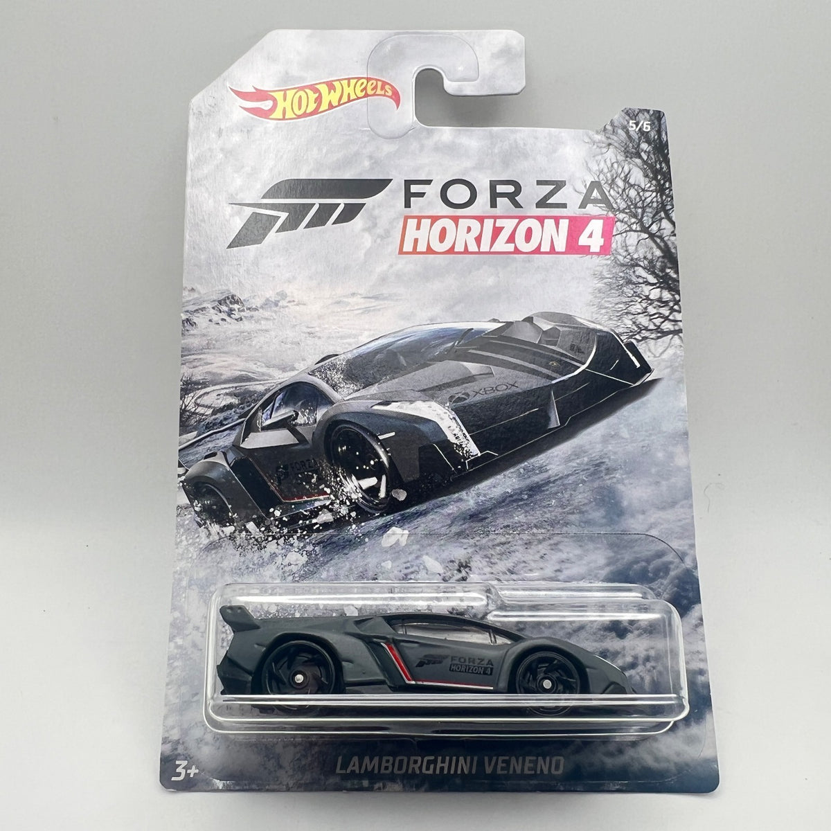 Hot Wheels Forza Horizon 4 Lamborghini Veneno Gray 5/6 1:64 Diecast