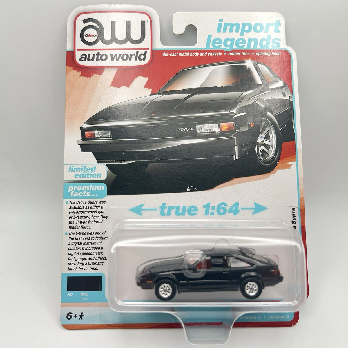 Auto World Import Legends 1983 Toyota Celica Supra Black 1:64 Diecast LE