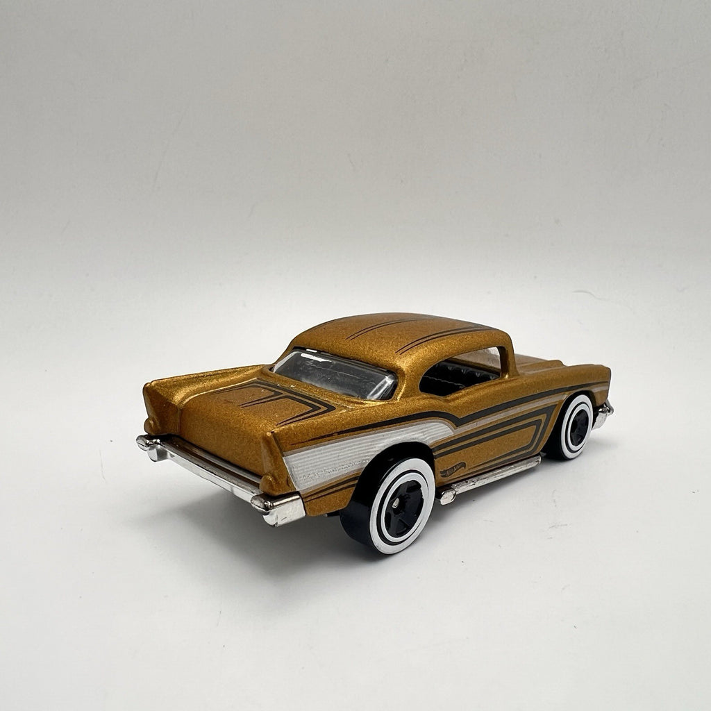 Hot Wheels Diecast '57 Chevy Chevrolet Bel Air 3/5 Gold w/ Black & White Loose