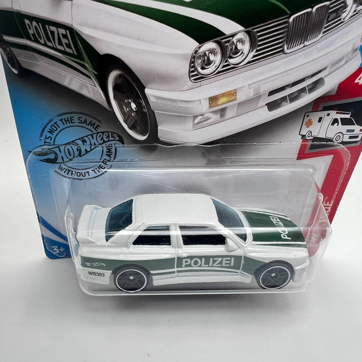 Hot Wheels '92 BMW M3 Polizei White 207/250 HW Rescue 4/10 1:64 Diecast