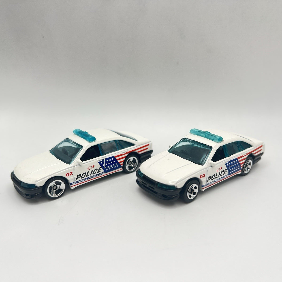 Hot Wheels Police Cruiser County Cop American Flag City 1999 2 Wheel Variations
