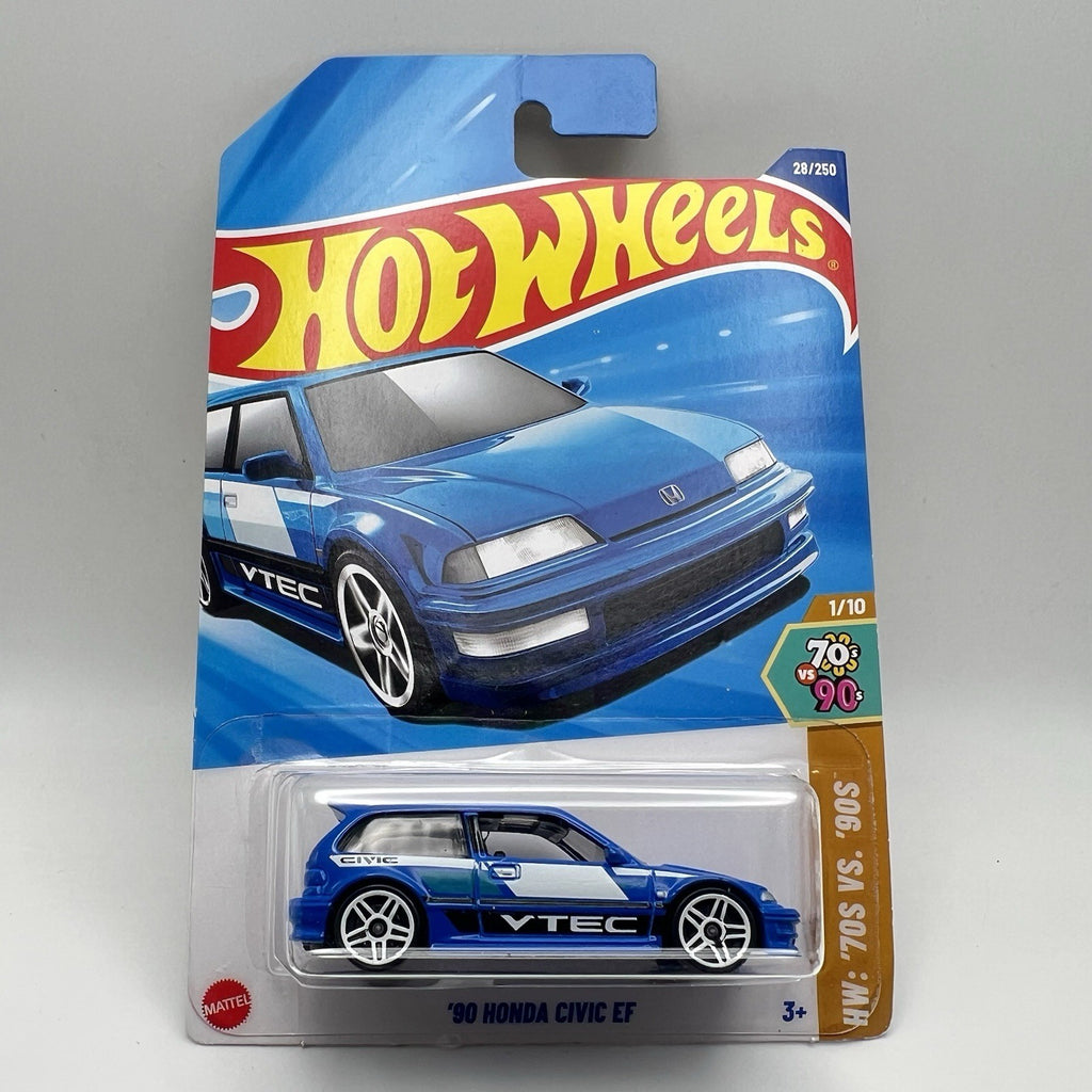 Hot Wheels ‘90 Honda Civic EF *LOT OF 3* Red, Blue & Lime Green