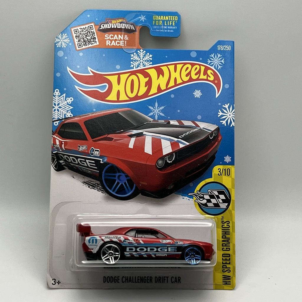 2016 Hot Wheels Snowflakes DODGE CHALLENGER DRIFTCAR Red 178/250