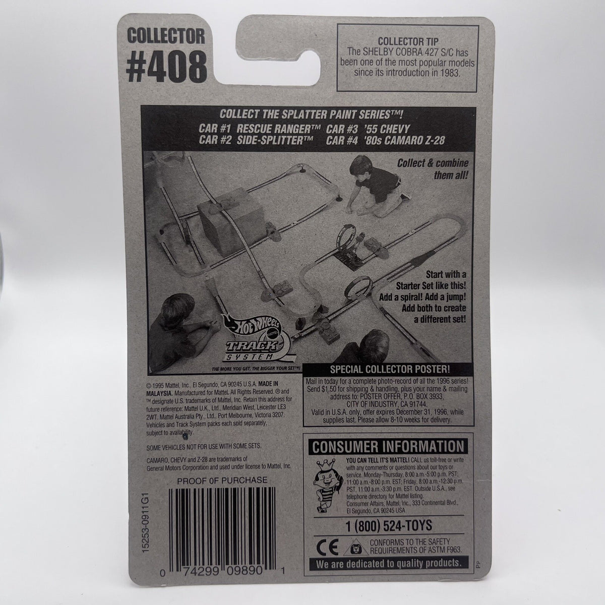 HOT WHEELS 1995 RESCUE RANGER #408 SPLATTER PAINT SERIES 1/4 5SP