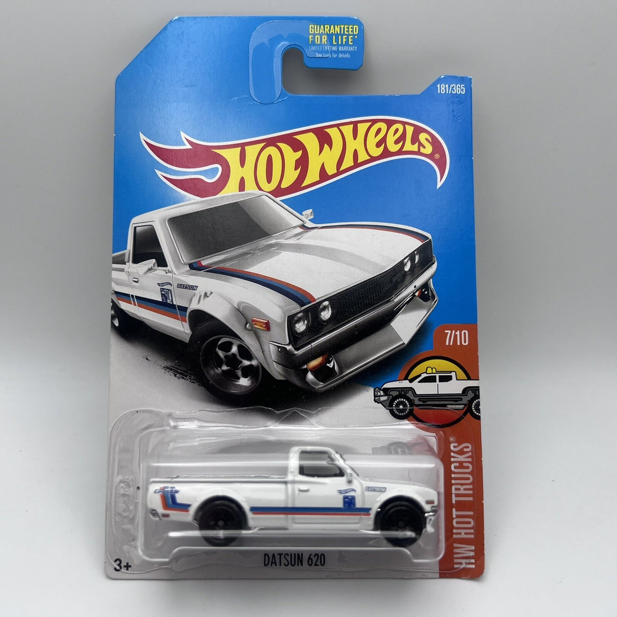 2017 🔥HOT WHEELS🛞 DATSUN 620 7/10 HW HOT TRUCKS WHITE 181/365