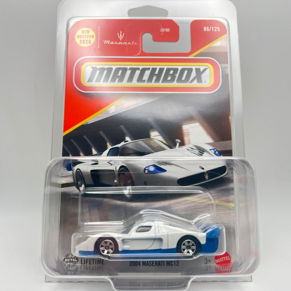 Matchbox 2004 Maserati MC12 White Blue 86/125 The Vault