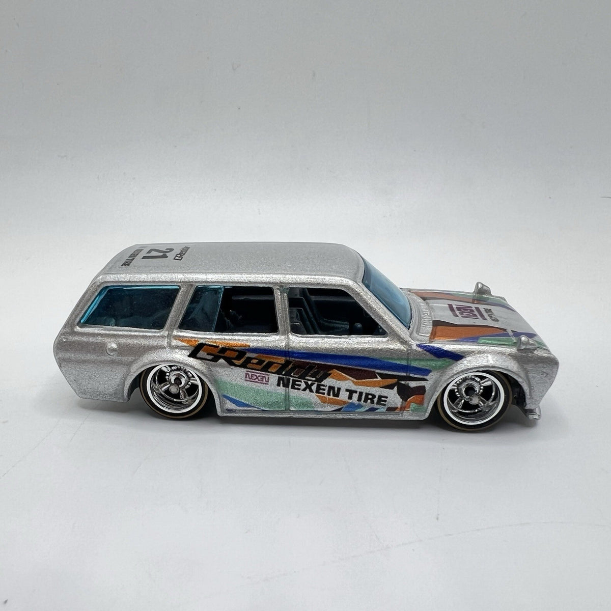 2026 Hotwheels Custom Design 1971 Datsun 510 Wagon Greddy Custom Silver