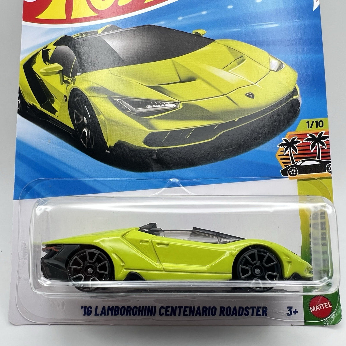 Hot Wheels Mainline 2016 LAMBORGHINI CENTENARIO ROADSTER Case F Green Color