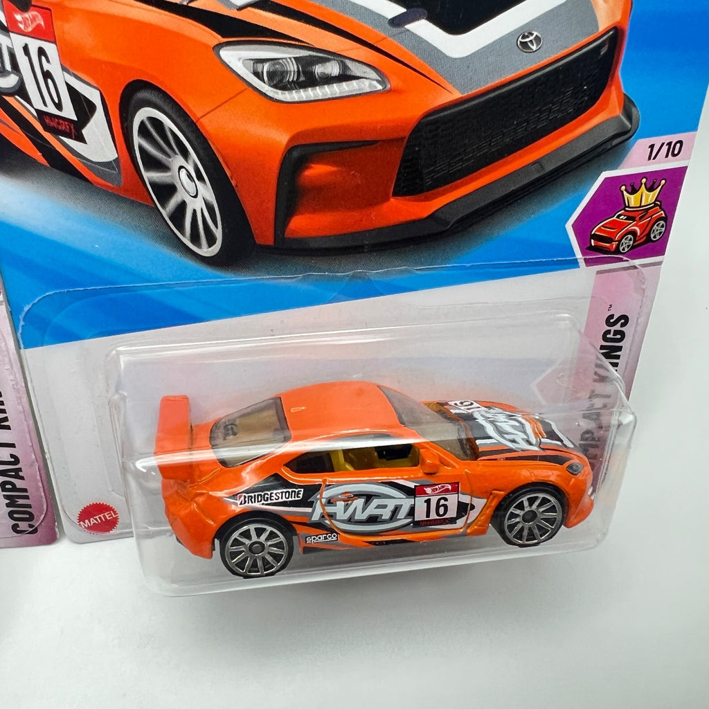 Hot Wheels Toyota GR86 Cup Lot of 2 Maroon & Orange Compact Kings 1/10 79/250