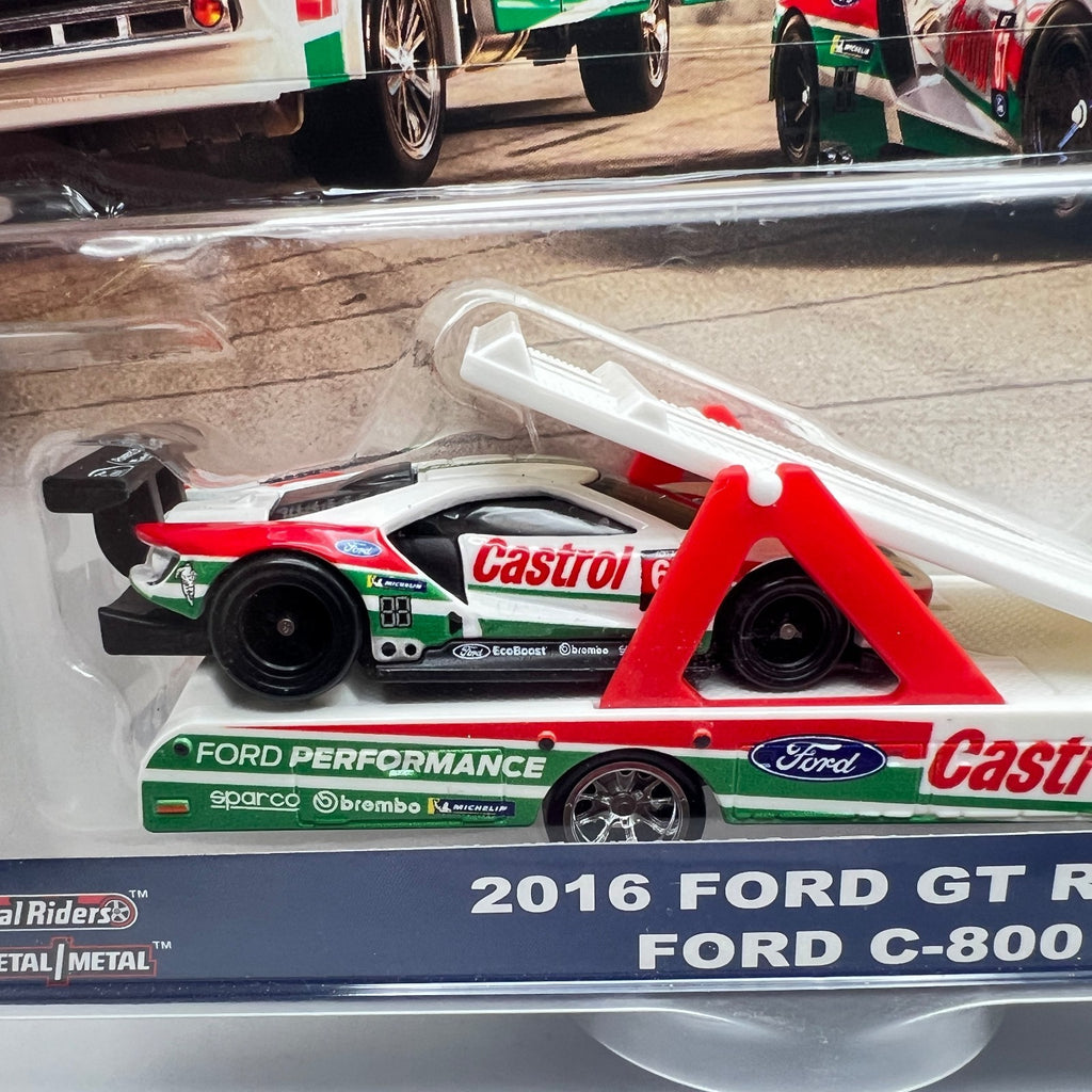 Hot Wheels Team Transport 2016 Ford GT Race Ford C-800 20 Castrol