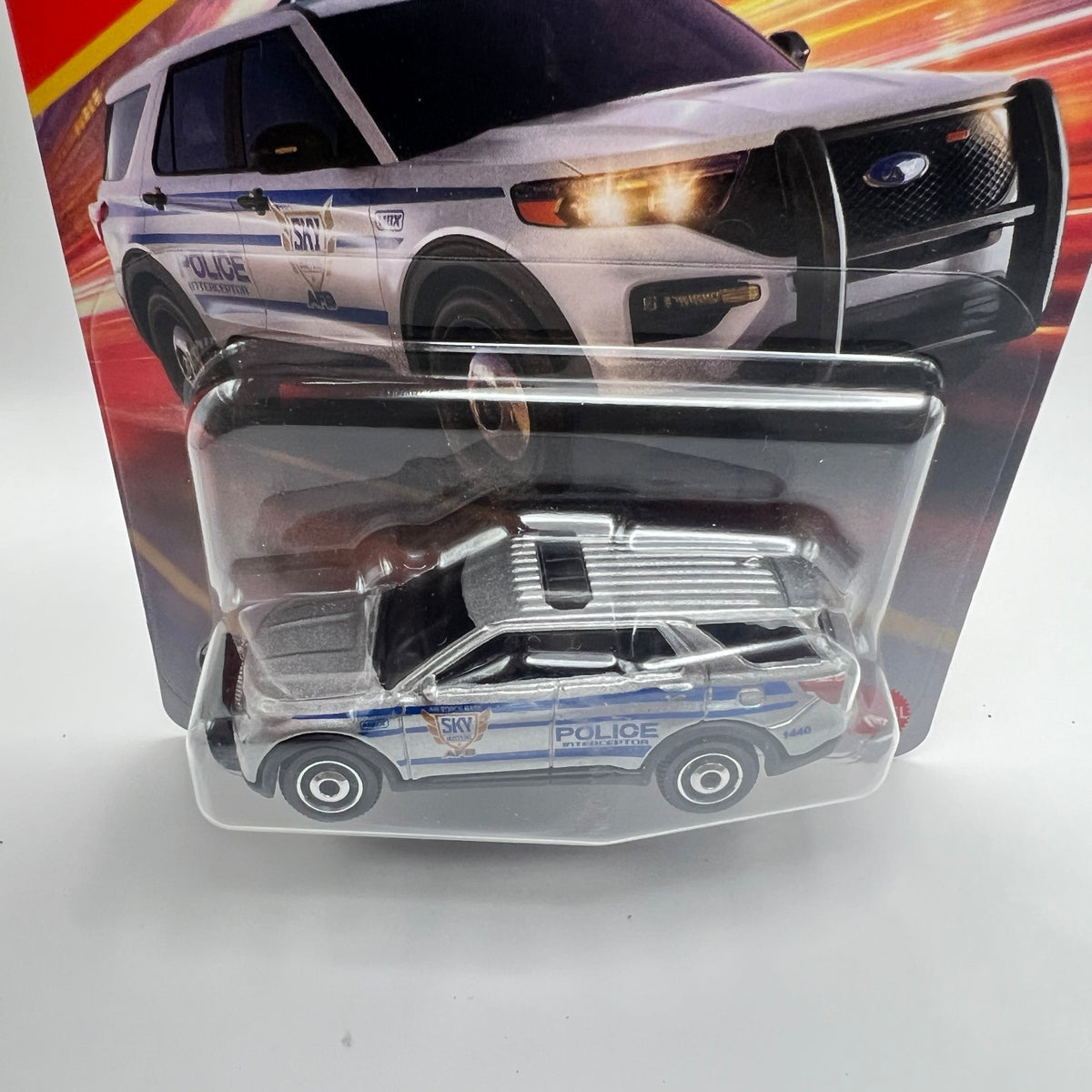 Matchbox Ford Police Interceptor 28/125 Silver 1:64 Scale Diecast