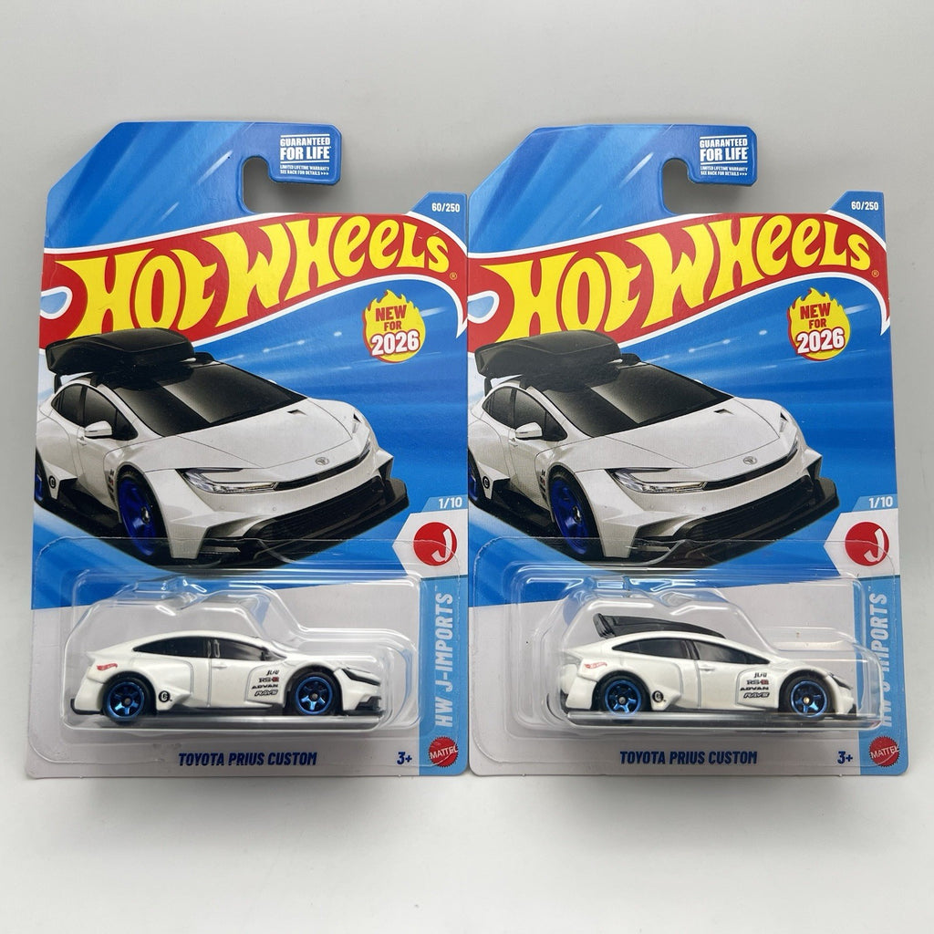 Hot Wheels 2026 Toyota Prius Variants (Roof Carrier & No Roof) Lot of 2 pcs NEW